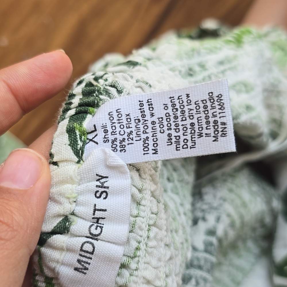  Midnight Sky Women's 3 piece Size L Linen Blend Green Jungle - Picture 6 of 6